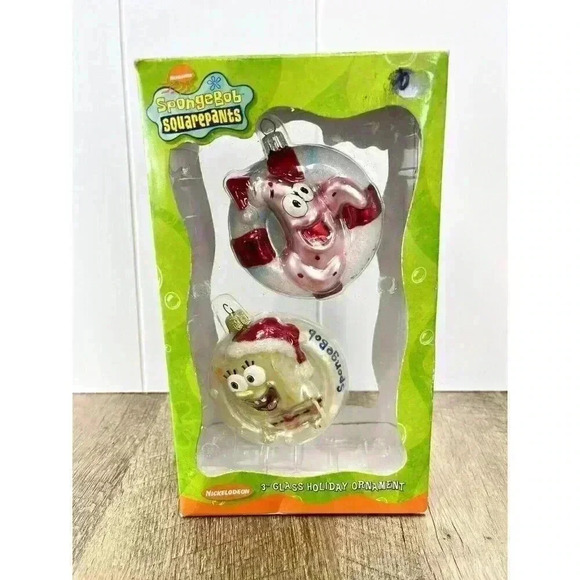 Spongebob Squarepants & Patrick Kurt Adler 2003 Glass Christmas Ornament Vtg Y2K - Picture 2 of 9